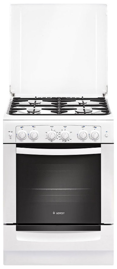 Газовая плита Gefest Брест 6100-02 60 см, 52 л, 4 конфорки, белый фото 1