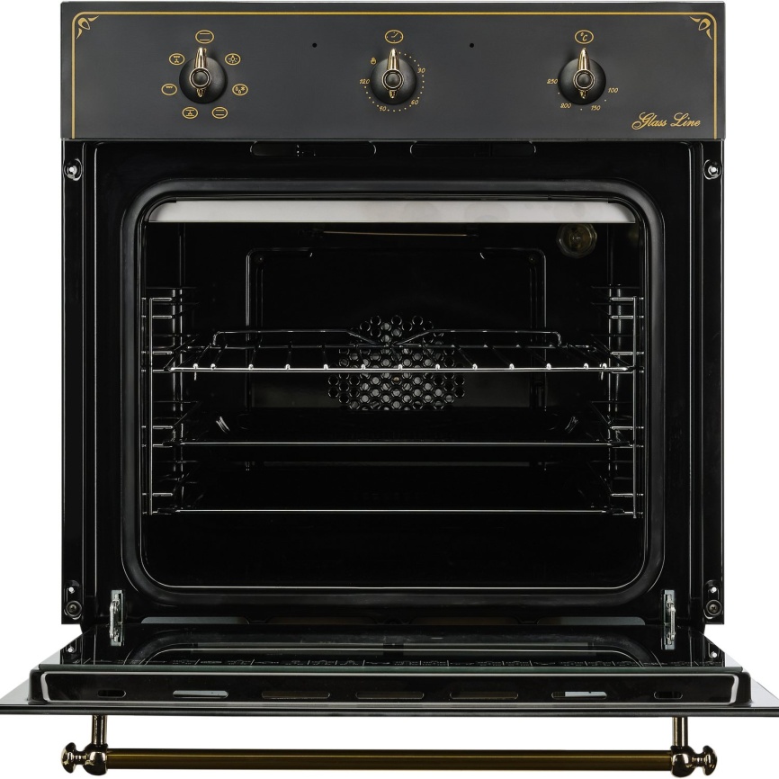 Электрический духовой шкаф De luxe 6006.03 эшв - 061 59 см, 58 л, гриль и конвекция, черный матовый фото 4