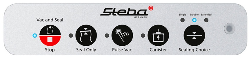 Вакуумный упаковщик Steba VK 12, кнопка стоп, 12 л/мин, двойной запаечный шов фото 3