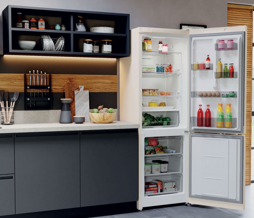 Двухкамерный холодильник Hotpoint HT 5180 AB No frost, бежевый фото 8