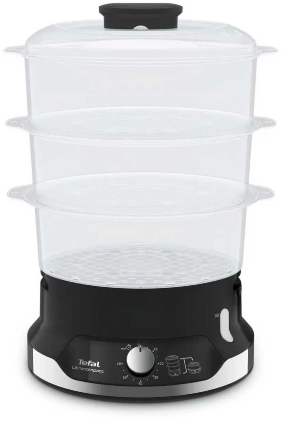 Пароварка Tefal Ultracompact Steam Cooker VC204810, 800 Вт, черный фото 1