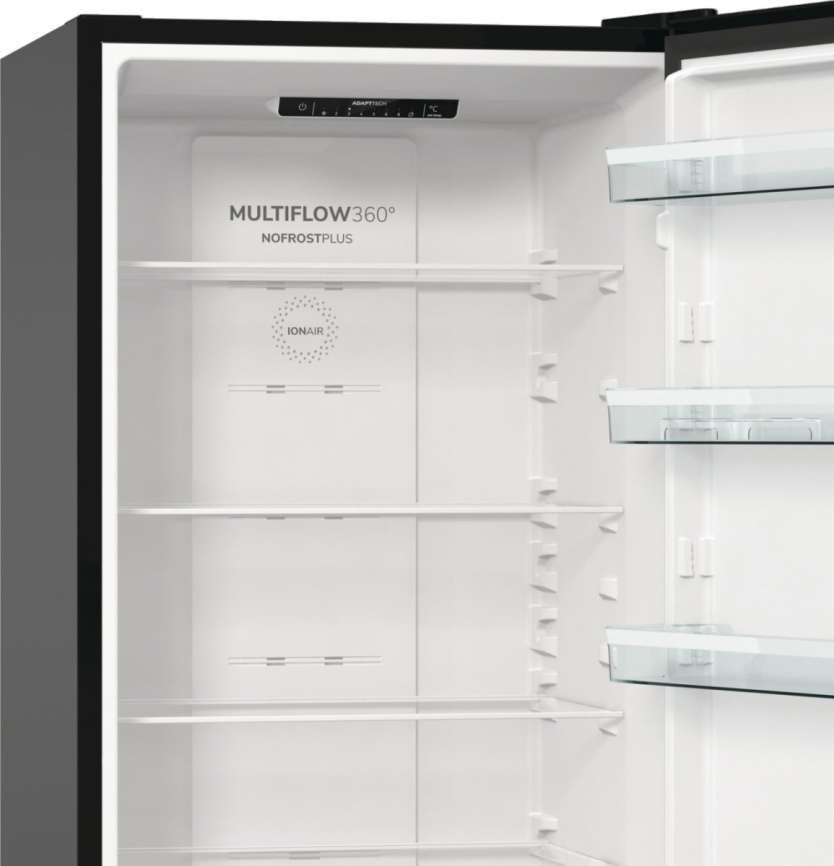 Двухкамерный холодильник Gorenje NRK6202EBXL4 No frost, черный фото 7