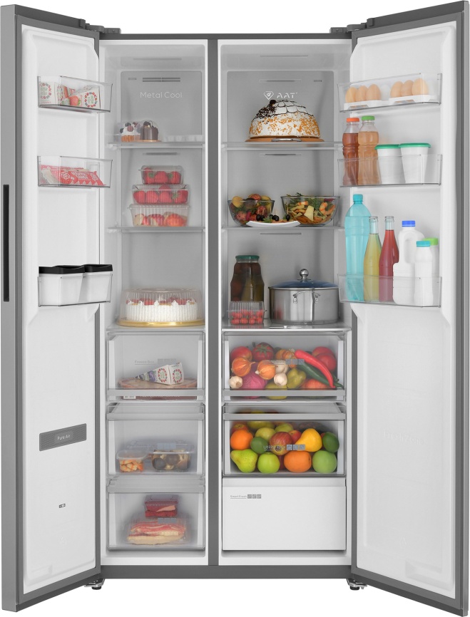 Холодильник Side-by-Side Zugel ZRSSI540X No frost, серый металлик фото 2