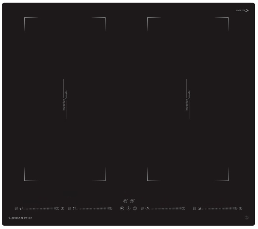 Электрическая варочная панель Zigmund & Shtain CI 29.6 B 59 см, 4 конфорки стеклокерамика, черный фото 3