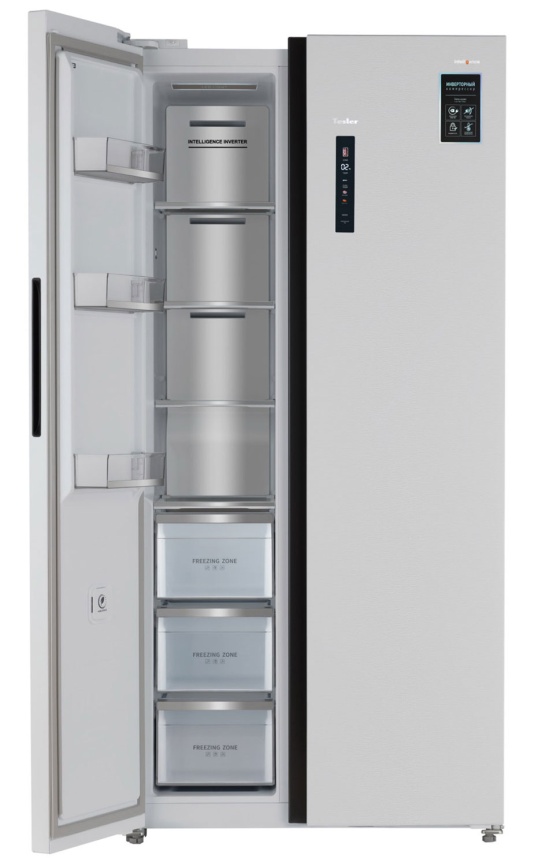 Холодильник Side-by-Side Tesler RSD-537BI SPARKLING WHITE No frost, белый фото 10