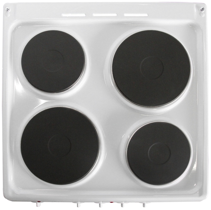 Электроплита De luxe 5004.12 э 50 см, 4 конфорки, белый фото 4