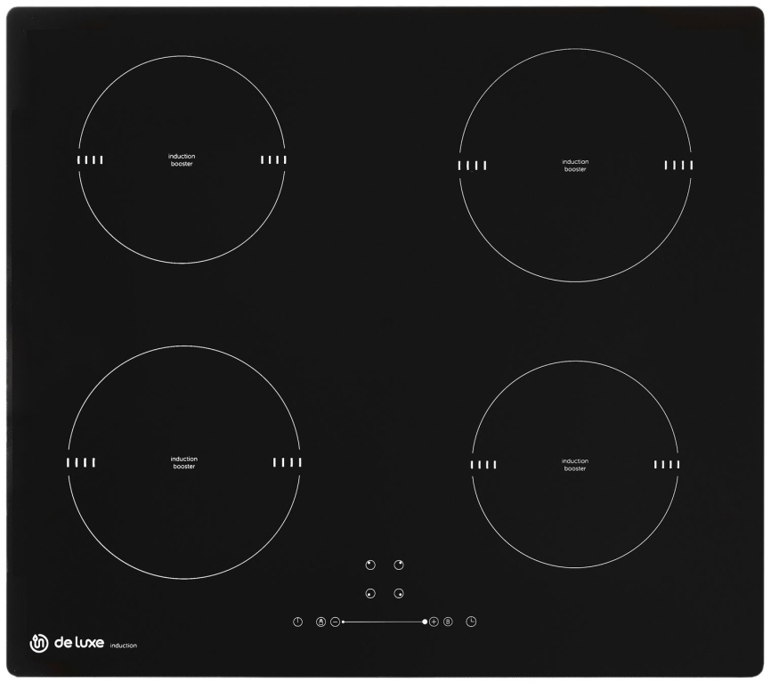 Электрическая варочная панель De luxe IH6470P1/A-S01A (EVI5904.00) 59 см, 4 конфорки, черный фото 1