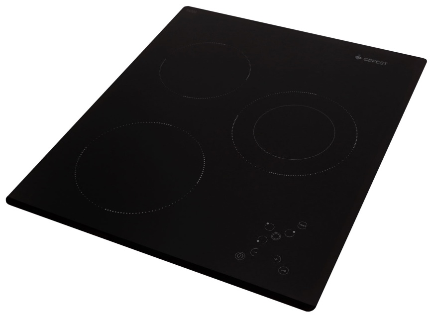 Электрическая варочная панель Gefest ПВЭ 4100 45 см, 3 конфорки стеклокерамика, черный фото 3