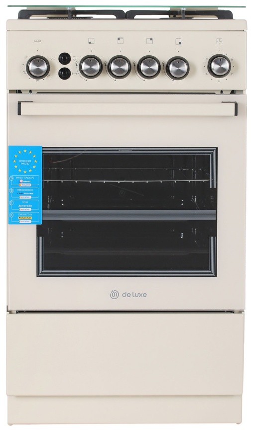 Газовая плита De luxe 5040.40г(кр) ЧР-013 50 см, 43 л, 4 конфорки, слоновая кость фото 7