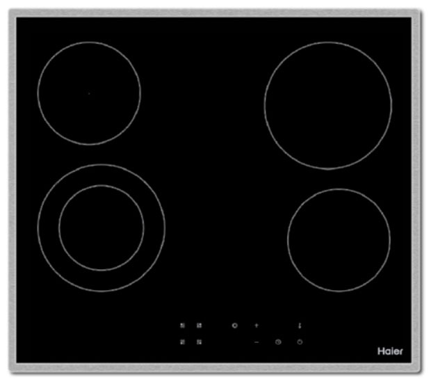 Электрическая варочная панель Haier HHY-C64DFB 59 см, 4 конфорки стеклокерамика, черный фото 1