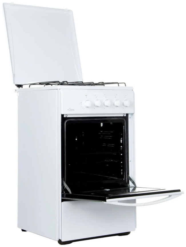 Газовая плита Flama RG 2401 W 66 см, 50 л, 4 конфорки, белый фото 4