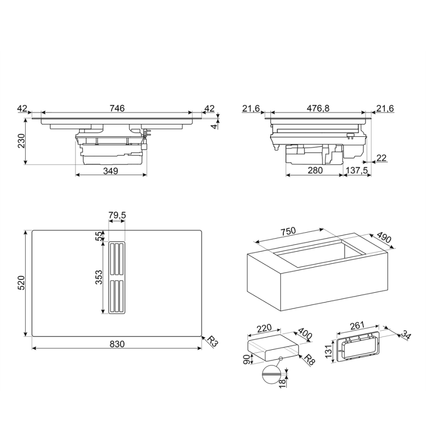 Варочная поверхность со встроенной вытяжкой Smeg SMEG HOBD682D2 фото 2