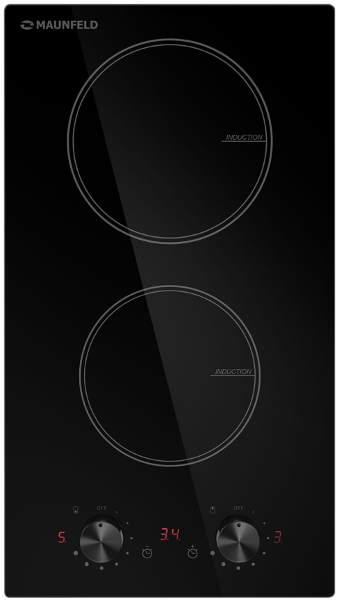 Электрическая варочная панель Maunfeld CVI292MBK2 29 см, 2 конфорки стеклокерамика, черный фото 1