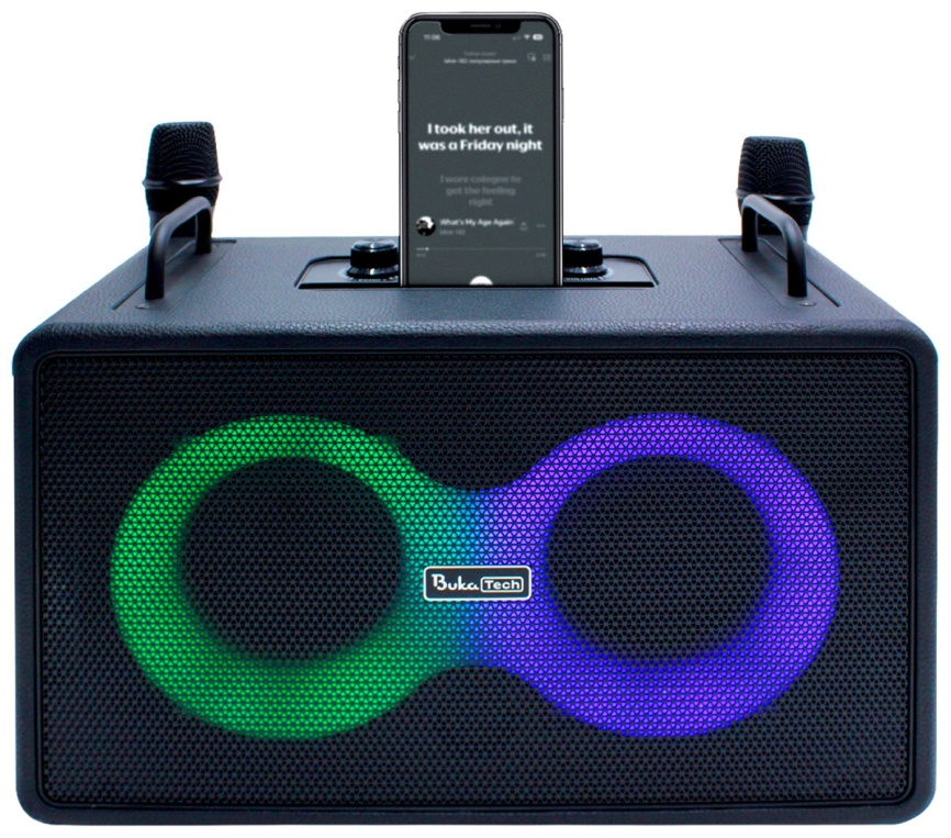 Портативная колонка с двумя микрофонами BukaTech Patty, черный фото 7
