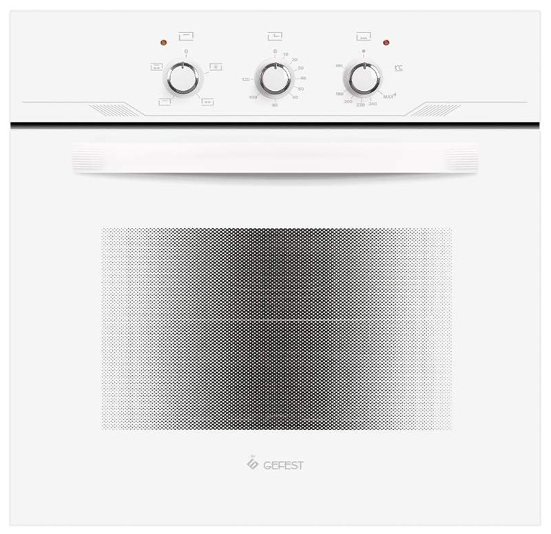 Газовый духовой шкаф Gefest ДГЭ 621-01 Б 59 см, 52 л гриль, белый фото 1