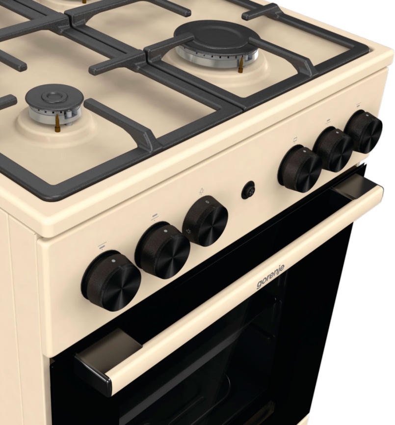 Газовая плита Gorenje GG5A21BEF 50 см, 70 л, 4 конфорки, бежевый фото 12
