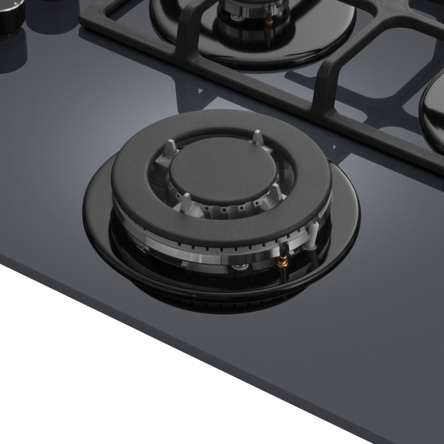 Газовая варочная панель Meferi MGH604GR GLASS ULTRA 60 см, 4 конфорки электроподжиг газконтроль, серый фото 9