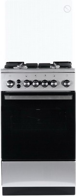 Газовая плита De luxe 5040.40г(кр) ЧР-010 50 см, 46 л, 4 конфорки, серебристый фото 1