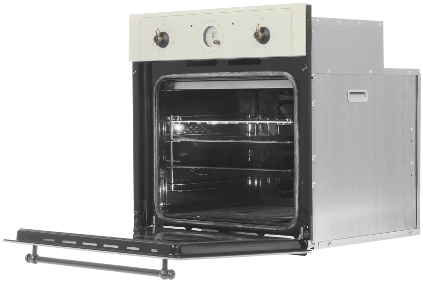 Электрический духовой шкаф De luxe 6006.05эшв-060 59 см, 58 л гриль конвекция, топленое молоко фото 5
