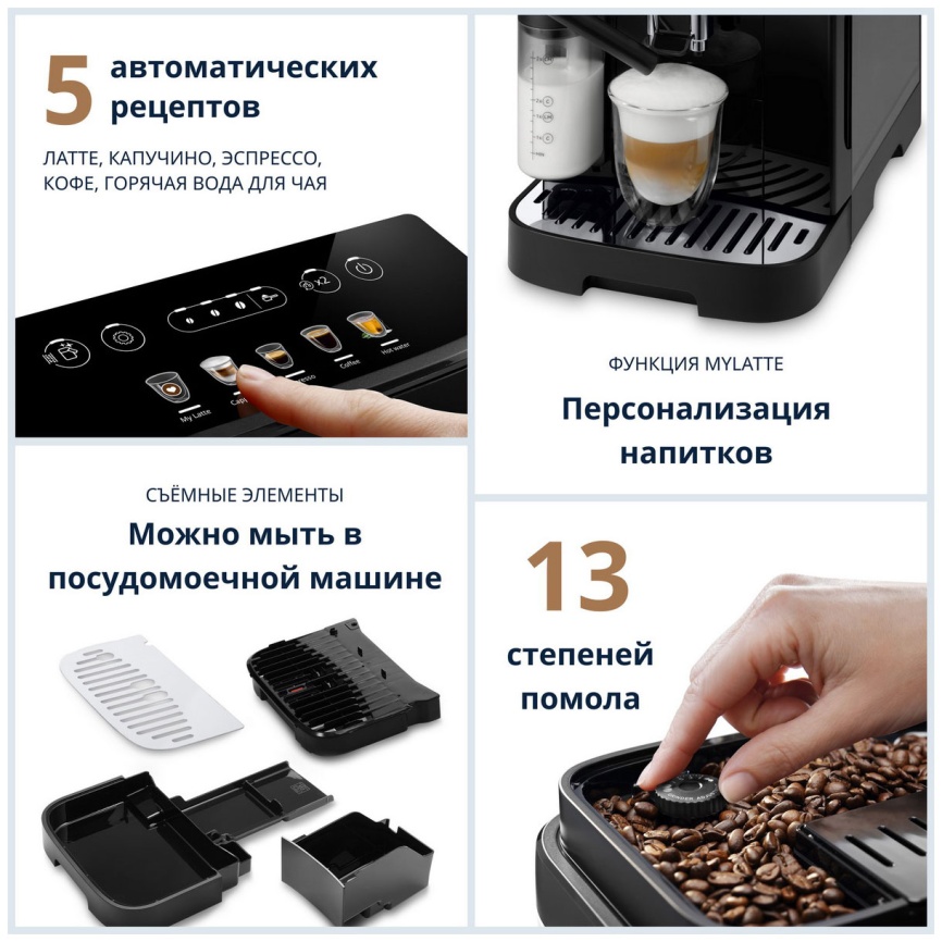 Кофемашина автоматическая De’Longhi Magnifica Evo ECAM 290.61.B фото 9