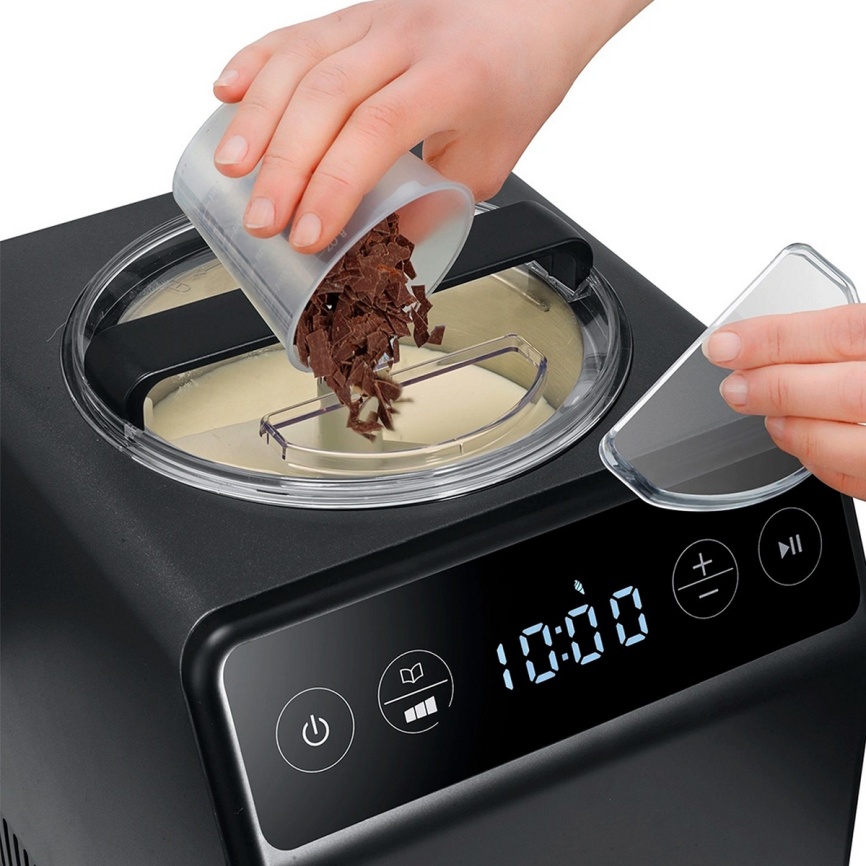 Мороженица Graef IM 706, дисплей, сенсорное управление, таймер, черный фото 3