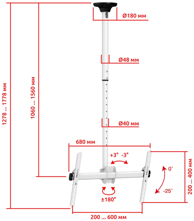 Кронштейн для телевизора UniTeki LCD4246W фото 5