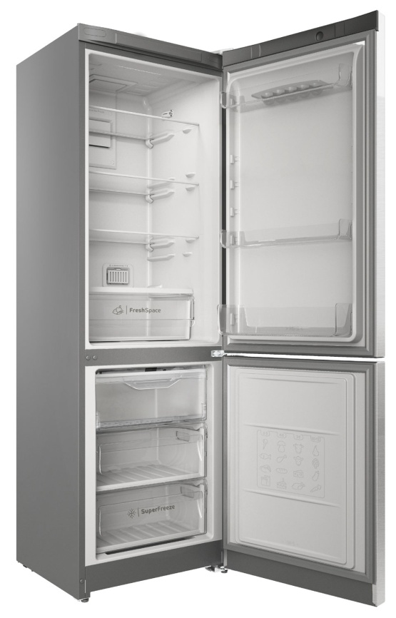 Двухкамерный холодильник Indesit ITS 5180 XB No frost, серый металлик фото 3