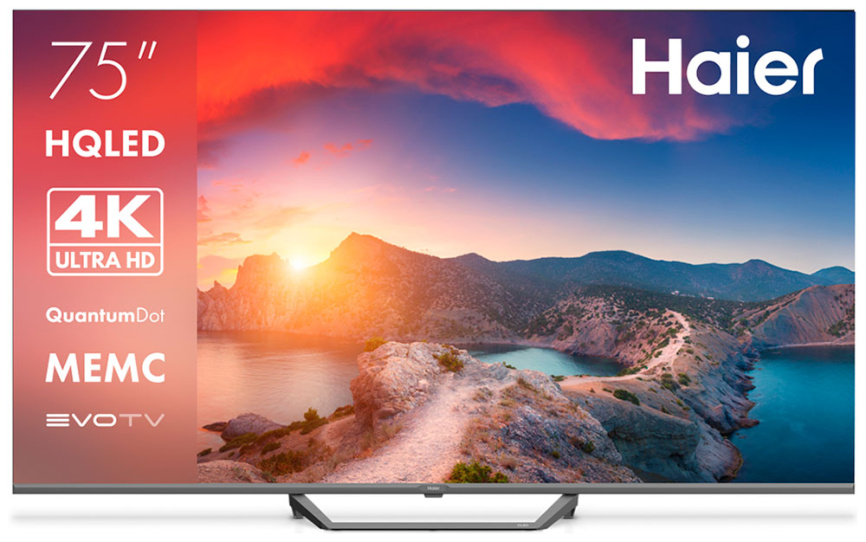 Телевизор Haier 75 Smart TV S2 Pro, 75 дюймов, 4K Ultra HD, смарт ТВ, Android TV 11, серый фото 1