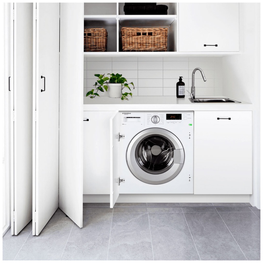 Встраиваемая стиральная машина Maunfeld MBWM148S автомат 8 кг, белый фото 10