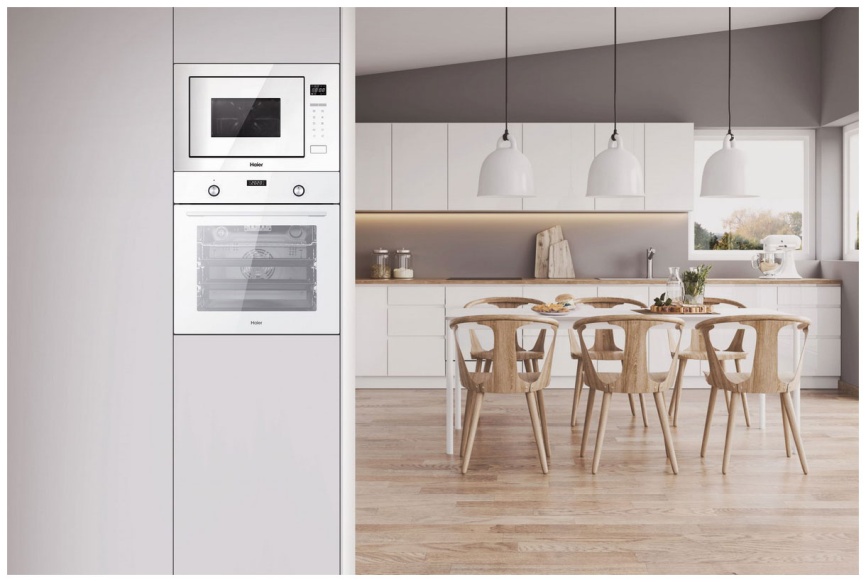 Встраиваемая микроволновая печь СВЧ Haier HMX-BTG259W фото 5