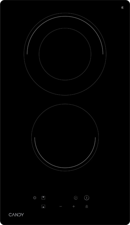 Электрическая варочная панель Candy CHXC32RB 30 см, 2 конфорки стеклокерамика, черный фото 1