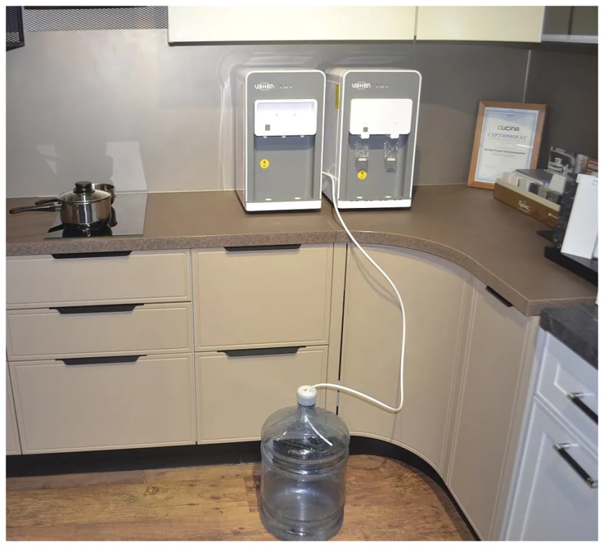 Кулер  Vatten LD54JK, встраиваемый, настольный, со скрытой бутылью, серый с белым (УТ-00001033) фото 7