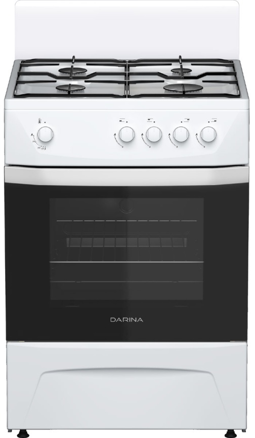 Газовая плита Darina C 1001 W 60 см, 50 л, 4 конфорки, белый фото 1