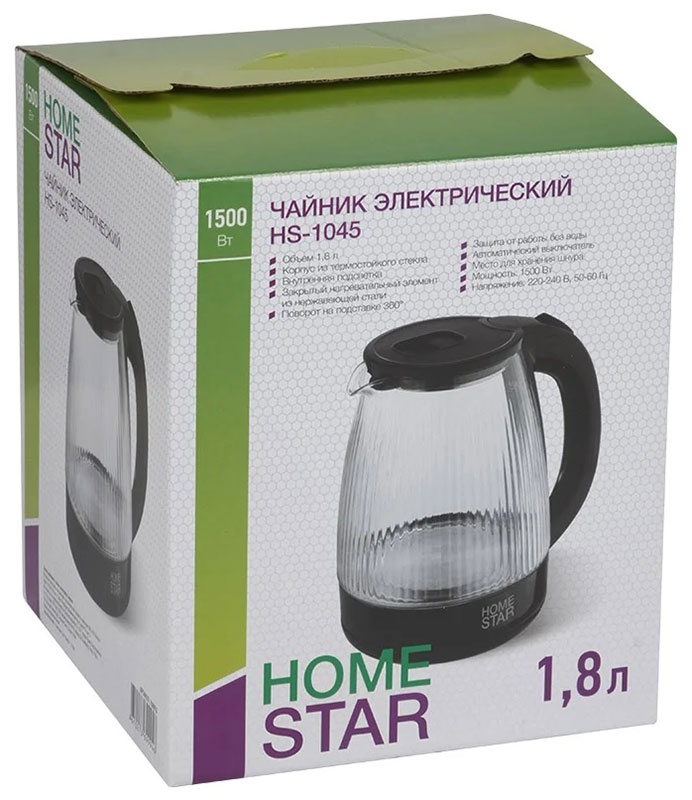 Чайник электрический Homestar HS-1045, 1.8 л, черный (108853) фото 4