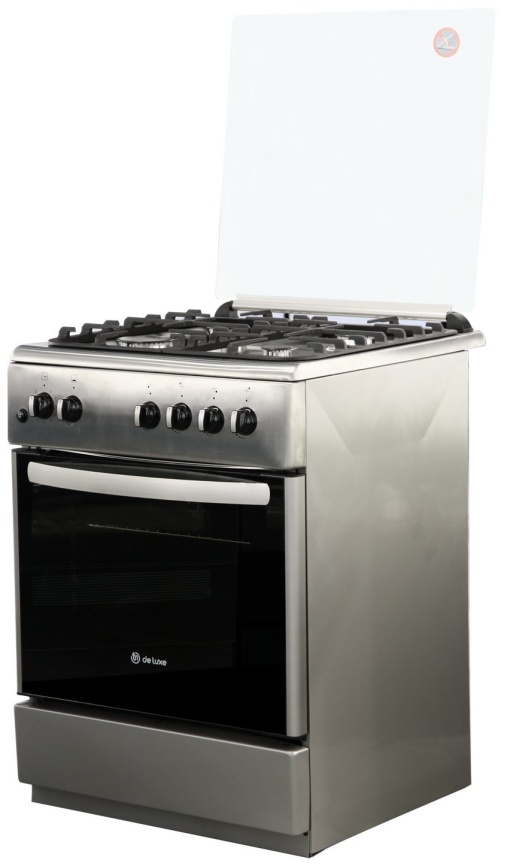Газовая плита De luxe 606040.24г 000 (кр) 60 см, 64 л, 4 конфорки, серый металлик фото 2