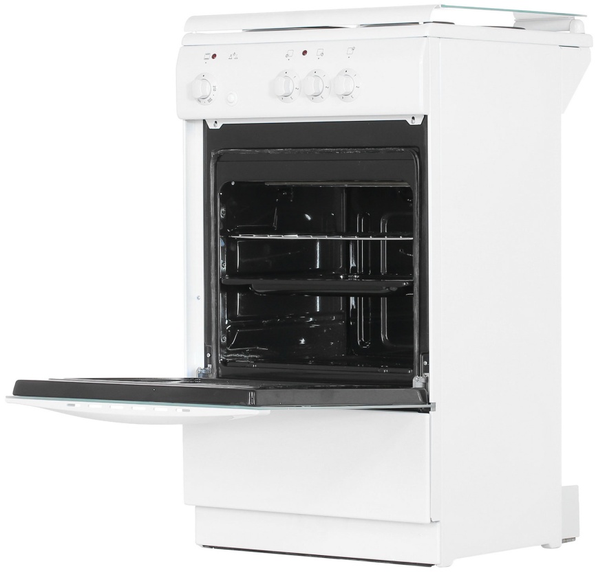 Электроплита De luxe 5003.17 50 см, 4 конфорки, белый фото 5