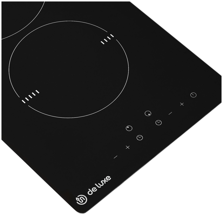 Электрическая варочная панель De luxe VC3E230-T04 (EVS2902.00) 29 см, 2 конфорки стеклокерамика, черный фото 3