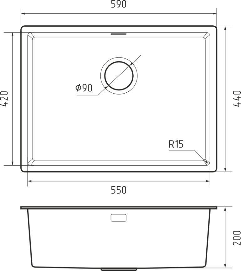 Кухонная мойка GRANFEST METAL 5944 titan фото 3