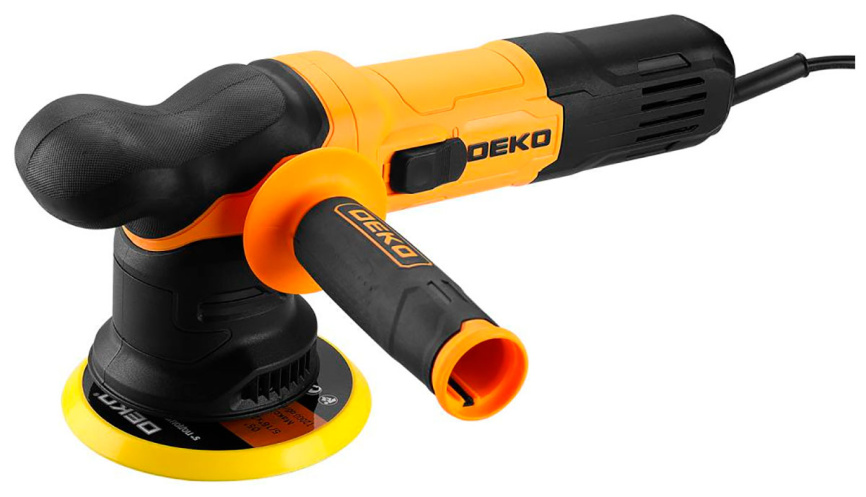 Шлифмашина полировальная орбитальная сетевая Deko P1250-D, 125 мм, 1250 Вт, черно-желтый (083-1046) фото 1