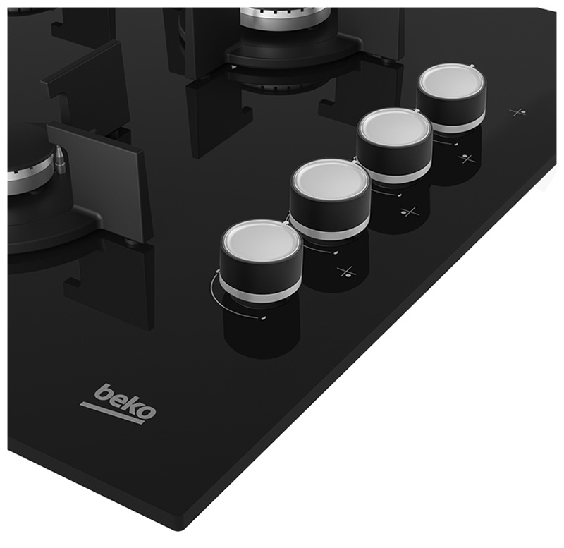 Газовая варочная панель Beko HILW64122S 58 см, 4 конфорки электроподжиг, черный фото 4