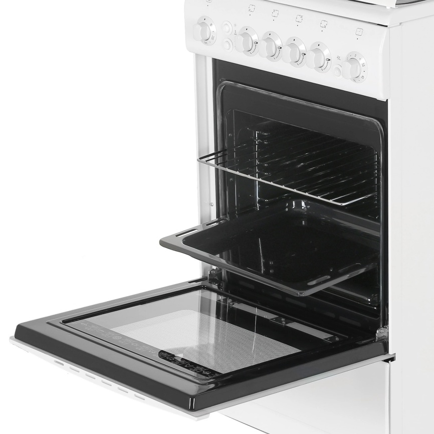 Газовая плита De luxe 506040.11 г 50 см, 54 л, 4 конфорки, белый фото 6