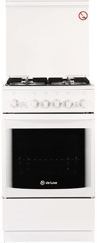 Газовая плита De luxe 5040.33 г 50 см, 43 л, 4 конфорки, белый фото 1