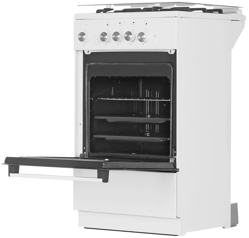 Газовая плита De luxe 5040.42г 50 см, 43 л, 4 конфорки, белый фото 6