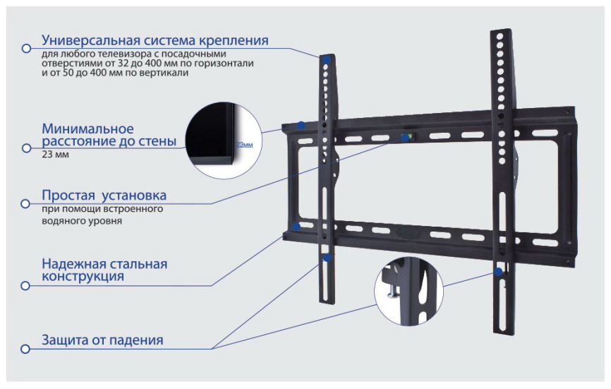 Кронштейн для телевизора Kromax IDEAL-3 black фото 2