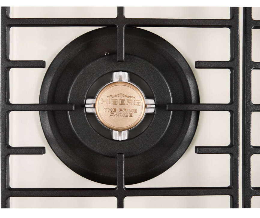 Газовая варочная панель Hiberg VM 9155 Y 87 см, 5 конфорок электроподжиг газконтроль, бежевый фото 11