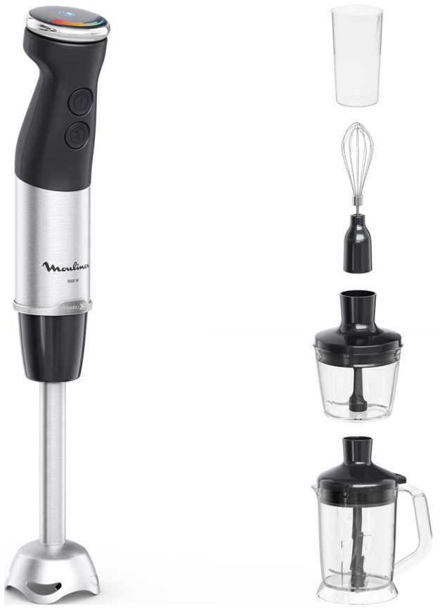 Погружной блендер Moulinex Quickchef+ DD67L810, 20 скоростей,  черный/серый фото 12