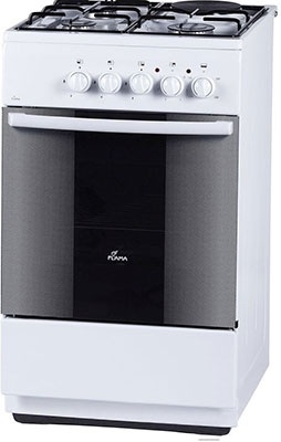Комбинированная плита Flama RK 23-105 W 50 см, 50 л, 4 конфорки, белый фото 1
