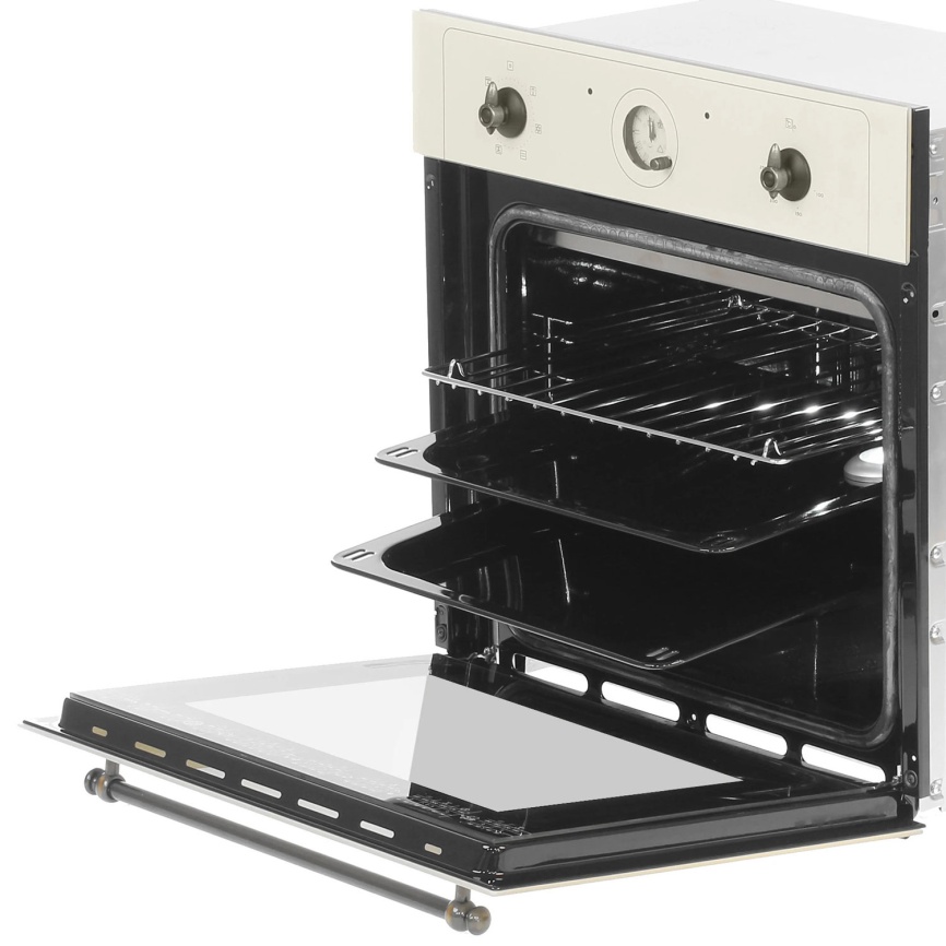 Электрический духовой шкаф De luxe 6006.05эшв-060 59 см, 58 л гриль конвекция, топленое молоко фото 6