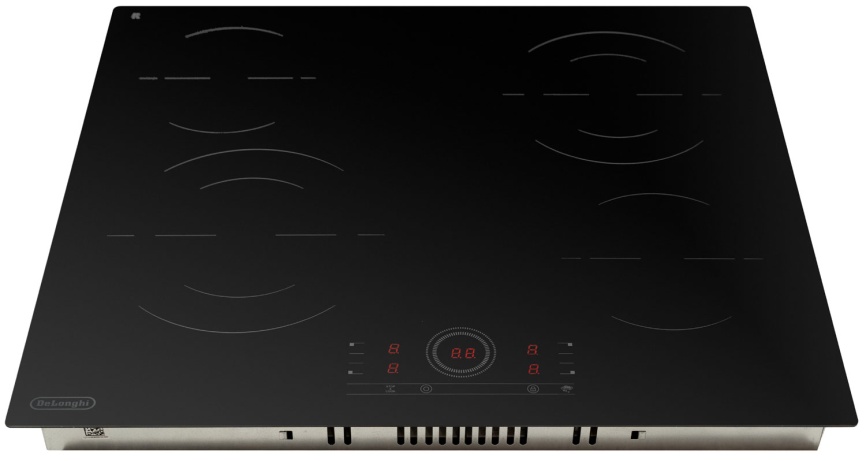 Электрическая варочная панель De’Longhi VITTORIO 2E1F CR 59 см, 4 конфорки закаленное стекло, черный фото 6