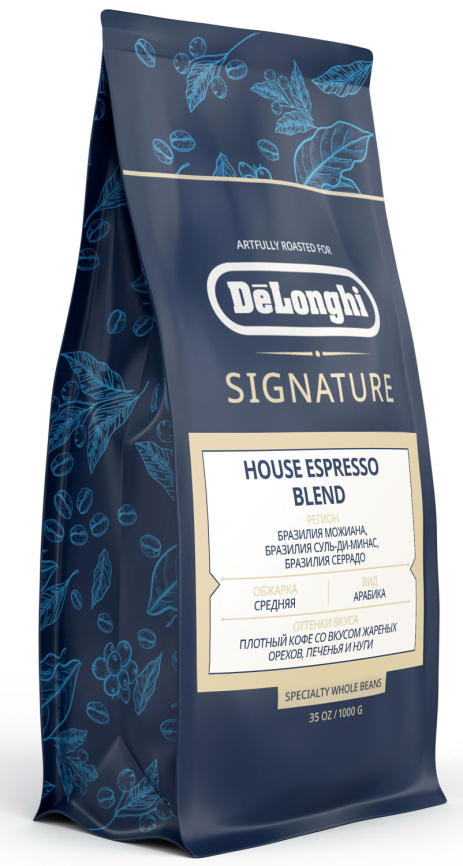 Кофе зерновой De’Longhi Signature coffee House blend 1000 гр фото 2